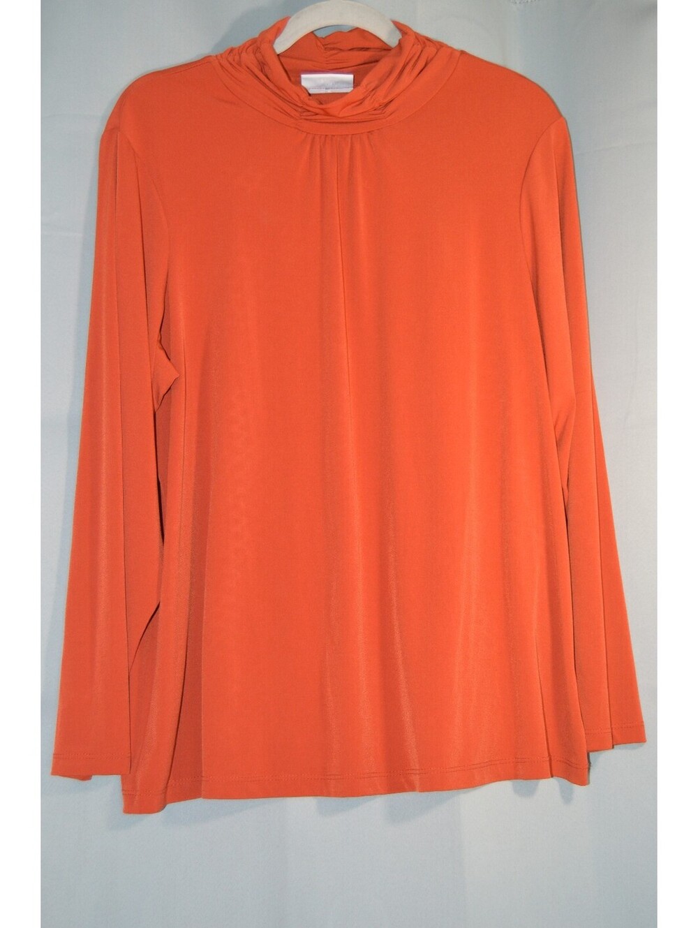 Burnt Orange mock neck long sleeve blouse size XL